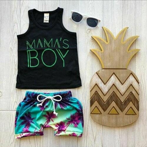 Baby Boy Clothes Sleeveless Tops T-Shirts+Shorts Pants 2pcs Summer Outfits Set