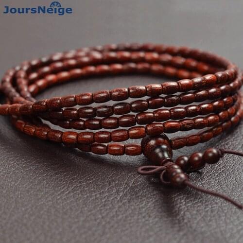 Wholesale Natural Lobular Red Sandalwood Bracelets Rice Beads Buddha Wood Hand String Lucky for Men Multiplelayers JoursNeige