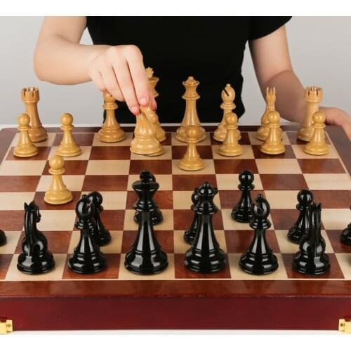 Professional Large Chess Games Folding Board Wooden Portable Family Table Game Chess Set Szachy Drewniane Entertainment Ed50zm