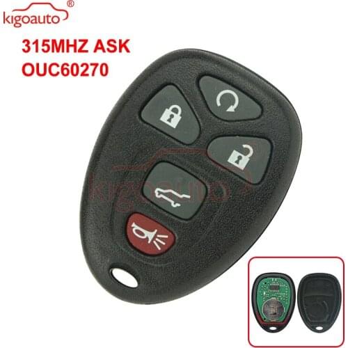 Kigoauto OUC60270 remote fob 5 button 315Mhz for GMC Acadia Yukon 2007 2008 2009 2010 2011 2012 2013 2014