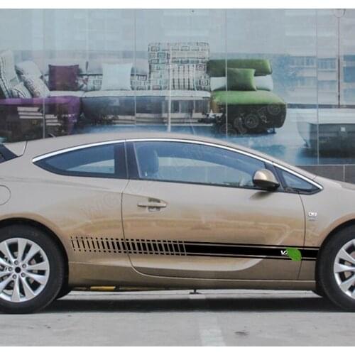 2pcs Self Adhesive Car Stickers for Opel Vxr Racing Sports Long Stripe Sticker Vinyl Film Decals Decoration Accessories