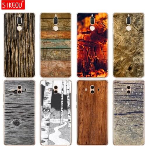 Silicone Cover phone Case for Huawei mate 7 8 9 10 pro LITE texture wood Style