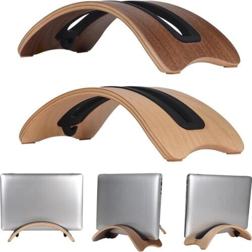 High Quality Samdi Wooden Vertical Desktop Laptop Stand Holder Bracket Dock for Macbook Air