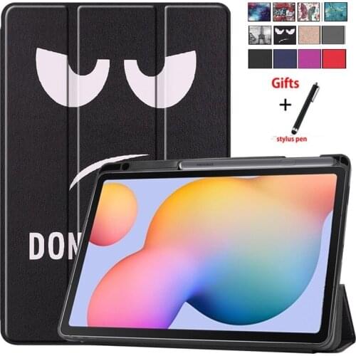 Protective Cover for Galaxy Tab S6 Lite 10.4 Inch 2020 Auto Wake/Sleep Trifold Stand Shockproof SM-P610 SM-P615 with Film