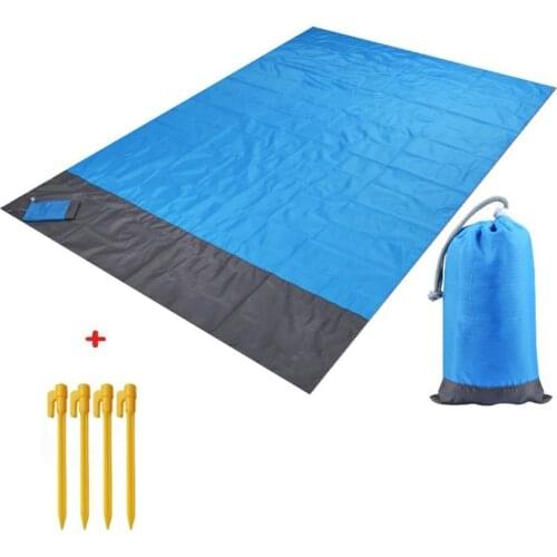 1Set Folding Outdoor Beach Mat Camping Mat Large Waterproof Floor Blanket Supplies Ground Picnic Outdoor Tent Mat With Spik O3X5