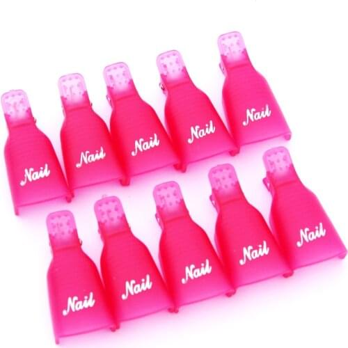 10PCS Plastic Nail Art Soaker Caps Clip UV Gel Polish Remover Wrap Tool Simplicity Nail Art Tips for Fingers Instead of Paper