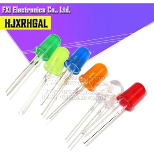 100pcs Red Green Yellow White Orange Blue 5mm led light-emitting new original