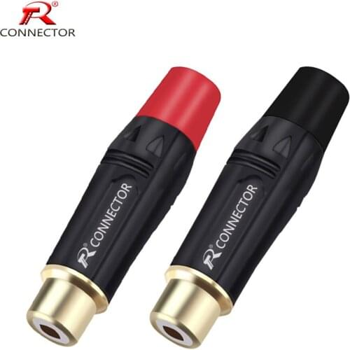 2pcs/1pair R Connector Gold Plated RCA Female Jack Connector RCA Socket Adapter RCA Cable Welding Connetor AV HIFI Parts