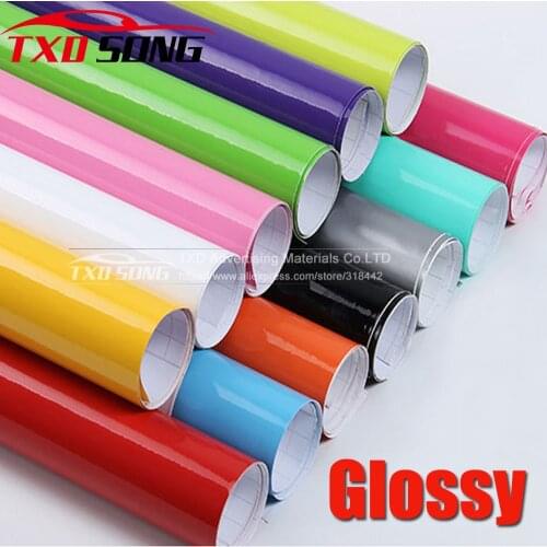10/20/30/40/50/60*152CM High Quality Black Glossy Vinyl Film Gloss Black Wrap Bubble Free Car Styling Decal Vinyl Wrapping