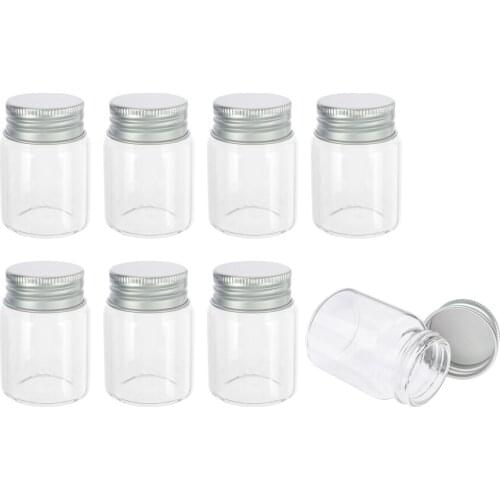 30ml Tiny Transparent Glass Bottles with Silver Screw Cap 30cc Cute Jars Vials DIY Craft 24pcs
