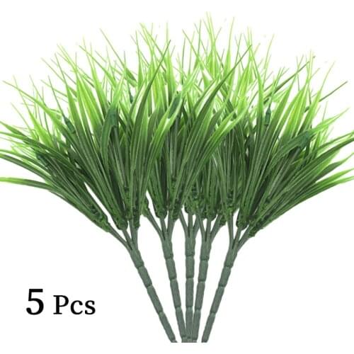 5PCS/set Artificial Grass Plant Decorative Plastic Fake Plant Fake Grass Plant For Home Decor Office Decoration