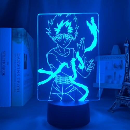 Anime Led Light Yu Yu Hakusho Hiei Nightlight for Bedroom Decor Nightlight Manga Birthday Gift Room Led Night Lamp 3d