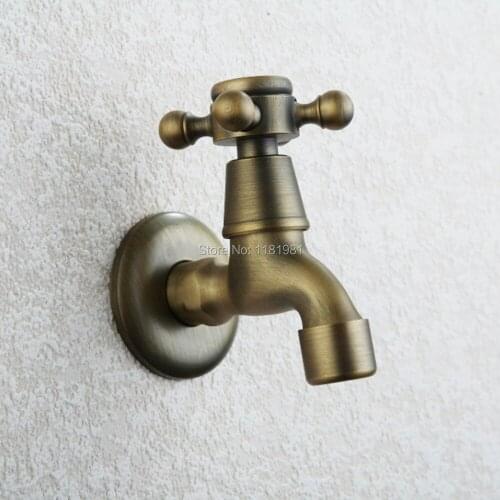 Antique Brass Mop Pool Taps Wall Mount Single Lever Cold Water Sink Faucet B8003