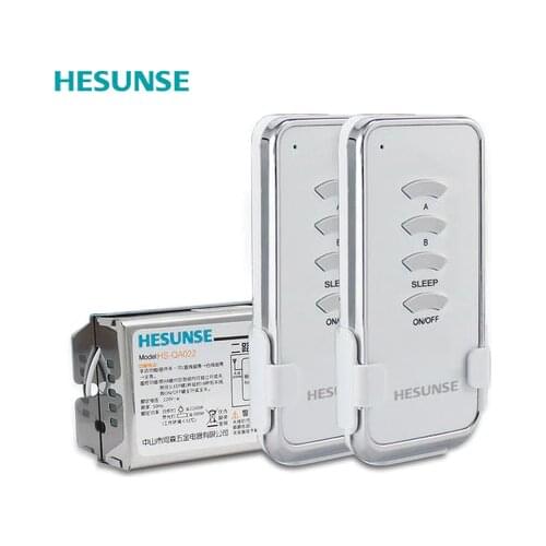 Free Shipping HS-QA022 2N1 Two Ways 85V-265 V433mhz Wireless with 2 Remote Controls Switch