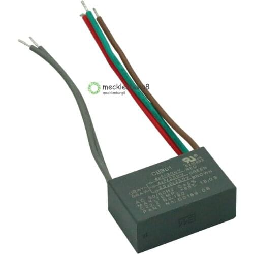 CBB61 Start Run CEILING FAN CAPACITOR 4uf+4uf+2.5uf 5 WIRE 250V/300VAC BM