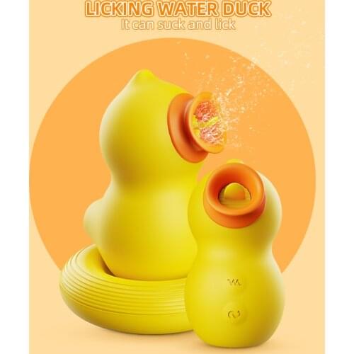 Dibe duck Vibrating tongue lick vagina vibrator Sucker Silicone Breast Sucking sex Toys machine for woman adult erotic Products
