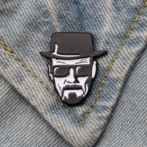DZ431 TV Jewelry Walter White Cool Enamel Pins Brooch badge Lapel Collar Jewelry Backpack Decoration