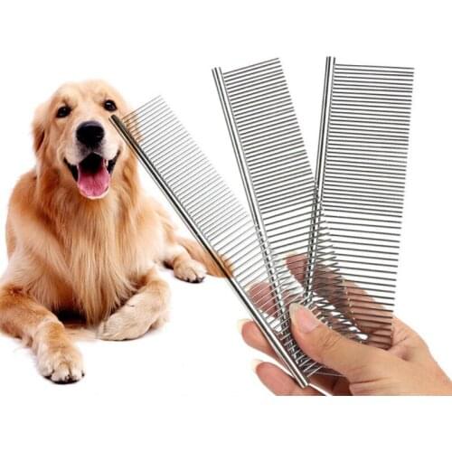 Pet Cat And Dog Stainless Steel Brush Grooming for Home Grooming Comb Stainless Steel Row Comb Large Size 19cm Hair Comb Tool