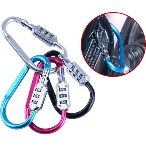1pcs Combination Lock Carabiner Buckle Key Hook for Travel Camping Hiking Luggage Security Password Padlock Hardware Accessories
