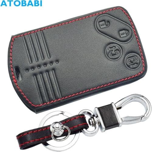 Leather Car Key Cover For Mazda CX-7 CX-9 MX-5 Miata RX-8 2007 2008 2009 Keychain Holder Smart Remote Control Fob Protector Case