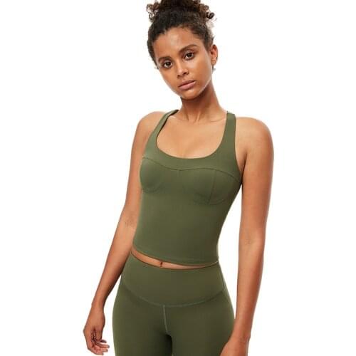Summer New Fixed Cup Women Tight Sleeveless Yoga Vest Back Cross Sports Top With Chest Pad Outdoor Running Riding Training Vest