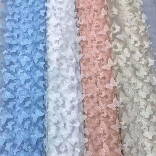 Multicolor new style 3D butterfly lace fabric skirt dress accessories