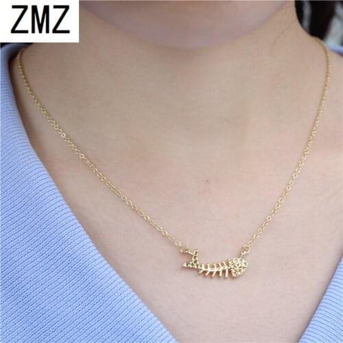 ZMZ 2019 Europe/US fashion cute fishbone pendant geometry necklace gift for mom/girlfriend party jewelry