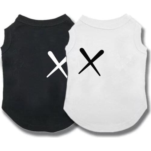 Fashion Dog Clothes Black White Elastic Vest Puppy T-Shirt Coat Accessories Costumes Pet Clothes for Dogs Cats B83001-B83010