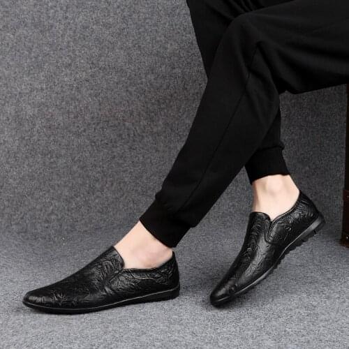 Big Size 46 Mens Casual Shoes Genuine Leather Leisure Comfy Soft Loafers Slip On Shoes Luxury Brand Moccasins Driving Shoes I