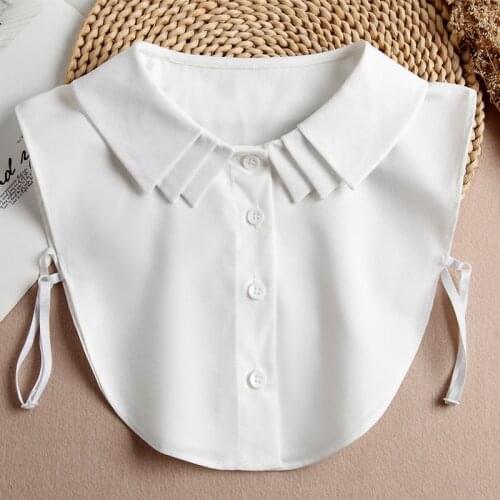Solid Black White Removable Detachable Fake collar Women Clothes Accessory Chiffon OL False Collars Halt Croptop Vestido