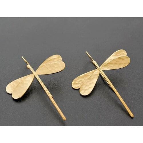Wholesale 3D Dragonfly Drop Earrings 2021 Fashion Trend Simple Ladies Long Earrings Cold Wind Jewelry Accessories