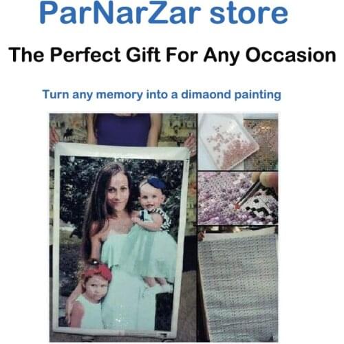 ParNarZar Photo Custom Diamond Painting Cross Stitch Full Round Picture of Rhinestone DIY Diamond Mosaic Diamond Embroidery