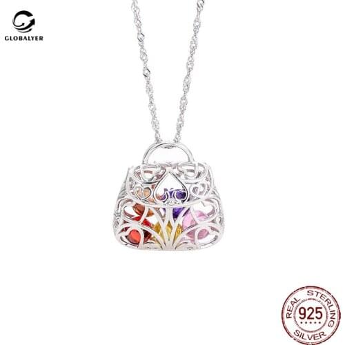 S925 Silver Cage Pendant Female New Fashion Wallet Silver jewelry DIY Pearl Hand Accessories Female Accessory Free shipping 738