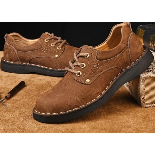 Spring leather Mens shoe leisure mens male sapato breathable zapatos casuales for sneakers black sale mens casual flat 2020 de