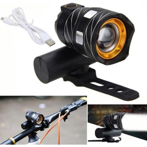 Bright LED USB Rechargeable Bike Front Head Light Torch Flashlight Safety Lamp Bright LED