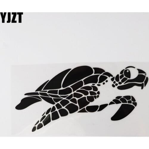 YJZT 17.8CM×8.8CM Amusing Sea Turtle Swimming Animal Car Stickers Decal Vinyl Bumper 13D-0942