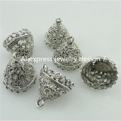 Jewelry components 18221 15PCS Tibetan Silver 17.5mm Bell Shape Beads Cap End For Tassels Charms