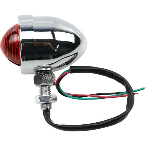 Chrome Motorcycle Cafe Racer Rear Tail Light For Honda Harley Chopper Cruiser CB