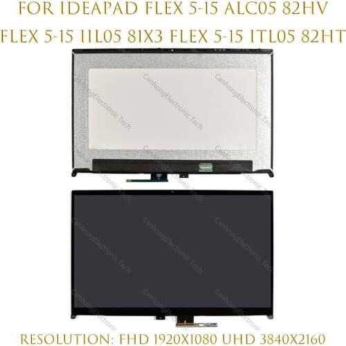 15.6" LCD Replacement For Lenovo IdeaPad Flex 5-15 Flex 5-1570 80XB 81CA FLEX 5-1580 Touch Screen Digitizer Assembly 5D10N46973