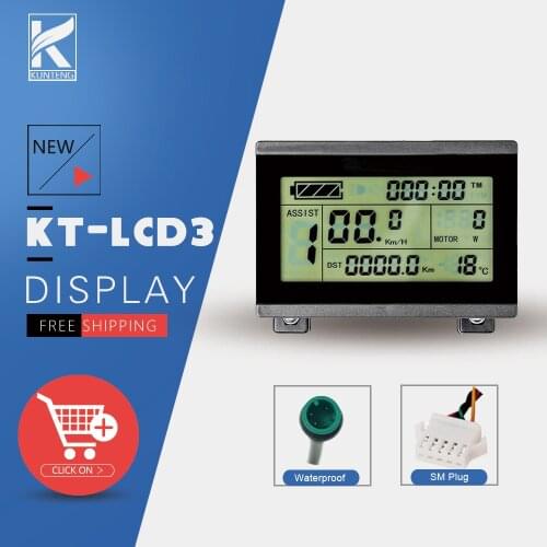 Ebike KT-LCD3 Display Intelligent LCD 24V36V48V72V Electric Bike Display for Kunteng Controller Electric Bicycle LCD3U Display
