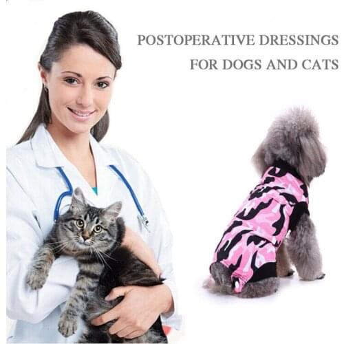 A 1Pc Pet Dog Cat Protective Jumpsuits Weaning Anti-licking Clothes Cat Sterilization Surgery Suit Recovery Suit Pet Products