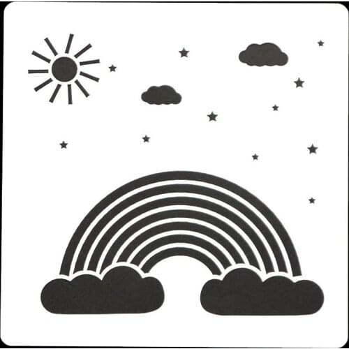 13*13 Creative rainbow pvc Layering Stencils for DIY Scrapbooking/photo album Decorative Embossing DIY Paper Cards Crafts