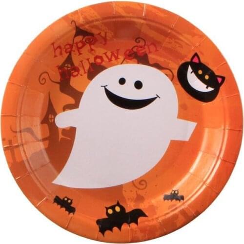 2021 Party tableware atmosphere paper red personality horror theme Halloween dishes one-time ghost and weird holiday carnival