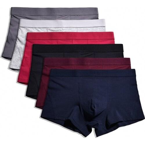 4Pcs/lot Men Underwear Boxer Cotton Large size Man Short Breathable Solid Mens Flexible Shorts Boxers Male Underpants