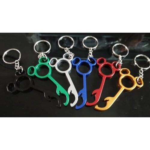 50 Pcs Lovely Metal mickey Shaped Wine Beer Bottle Opener Ring Keychain Key Chain Lovely Cooking Tool Gizmos Outdoor EDC