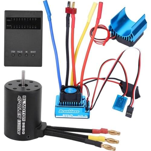 900W 3650KV 3900KV Motor Brushless ESC Heat Sink Program Card Set RC Car Accessory 45A 60A 80A 120A