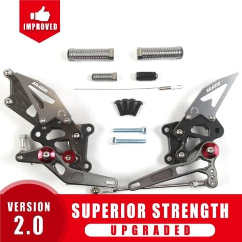 Arashi CNC Adjustable Rider Rear Footrest For KAWASAKI NINJA 250R 2008 - 2012 Foot Pegs Rear Sets 250 R 2009 2010 2011 08 09 10