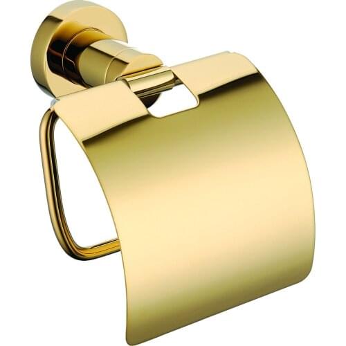 FREE SHIPPING new design Gold clour roll holder withcover round toilet paper holder