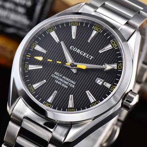 Corgeut 41mm Sport Luxury TOP Brand Men Seagull Automatic Mechanical Watches Business Wrist watch Male Clock Relogio Masculino