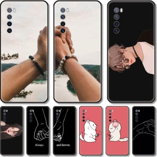 Couple pattern Phone Case For Huawei Nova 2 3 4 5 6 7 8 SE i E Pro Lite black cell shell